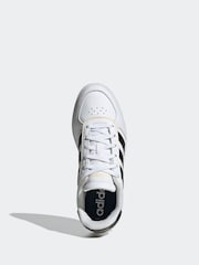 adidas White/Black BREAKNET SLEEK J - Image 6 of 9