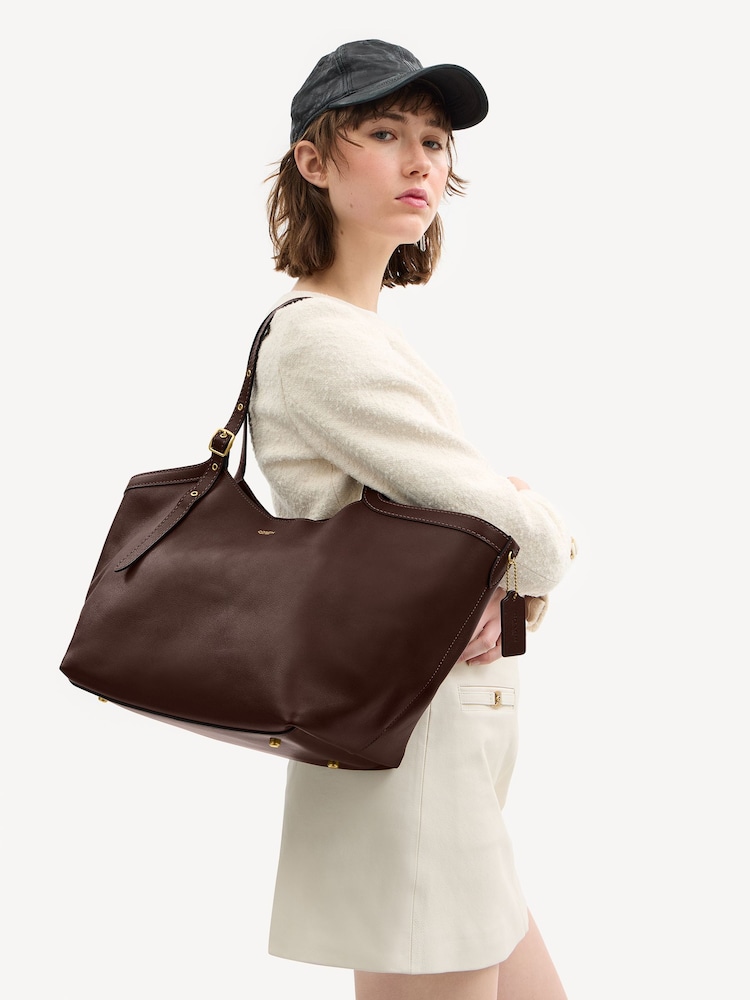 COACH Brown Grain Leather Gramercy Tote - Image 7 of 7