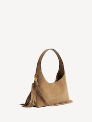 COACH Cream Suede Brooklyn Shoulder Bag 23 with Fringe Detailing - Image 5 of 7