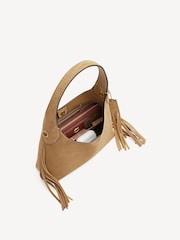 COACH Cream Suede Brooklyn Shoulder Bag 23 with Fringe Detailing - Image 6 of 7