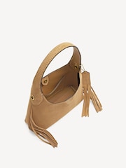 COACH Cream Suede Brooklyn Shoulder Bag 23 with Fringe Detailing - Image 7 of 7
