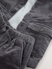 Anthrazitgrau - Textured Corduroy Shacket T-Shirt & Trousers Set (3mths-7yrs) - Bild 7 von 7