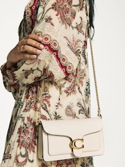 COACH Cream Polished Pebble Leather Tabby Chain Clutch - Image 7 of 8