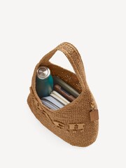 COACH Nude Straw Brooklyn Shoulder Bag 28 - Image 3 of 3
