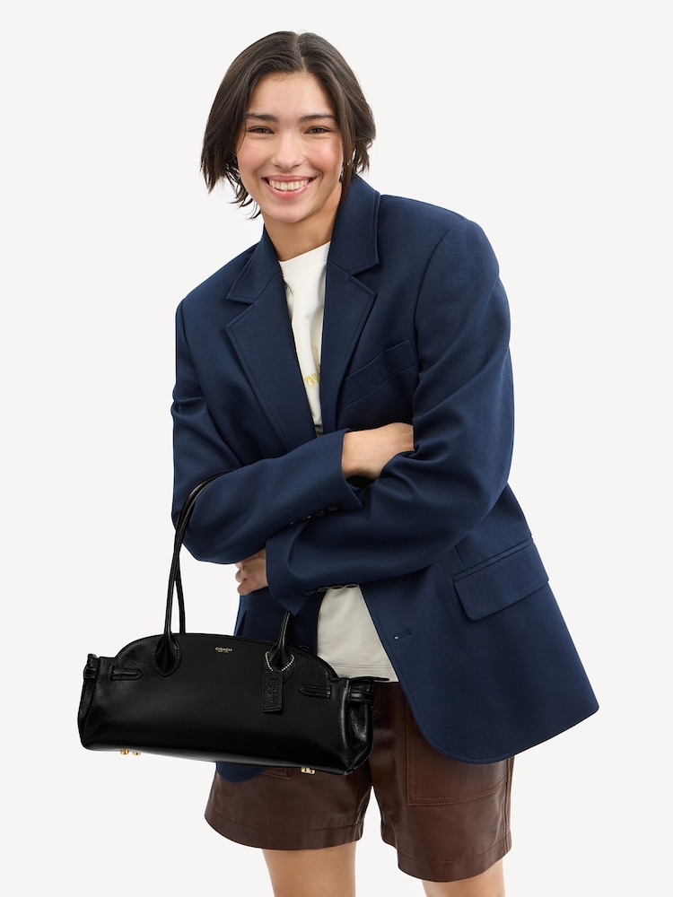 COACH Black Glazed Leather Empire Carryall Bag - Image 2 of 8