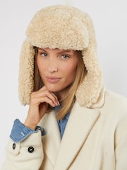 Dune London Cream Fuzzy Trapper Winter Hat - Image 1 of 4