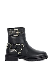 Dune London Panos Low Buckle Chunky Biker Boots - Image 2 of 6