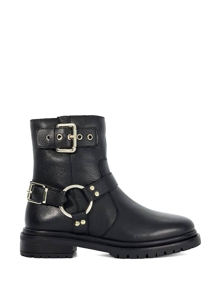 Dune London Panos Low Buckle Chunky Biker Boots - Image 2 of 6