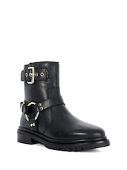 Dune London Panos Low Buckle Chunky Biker Boots - Image 3 of 6