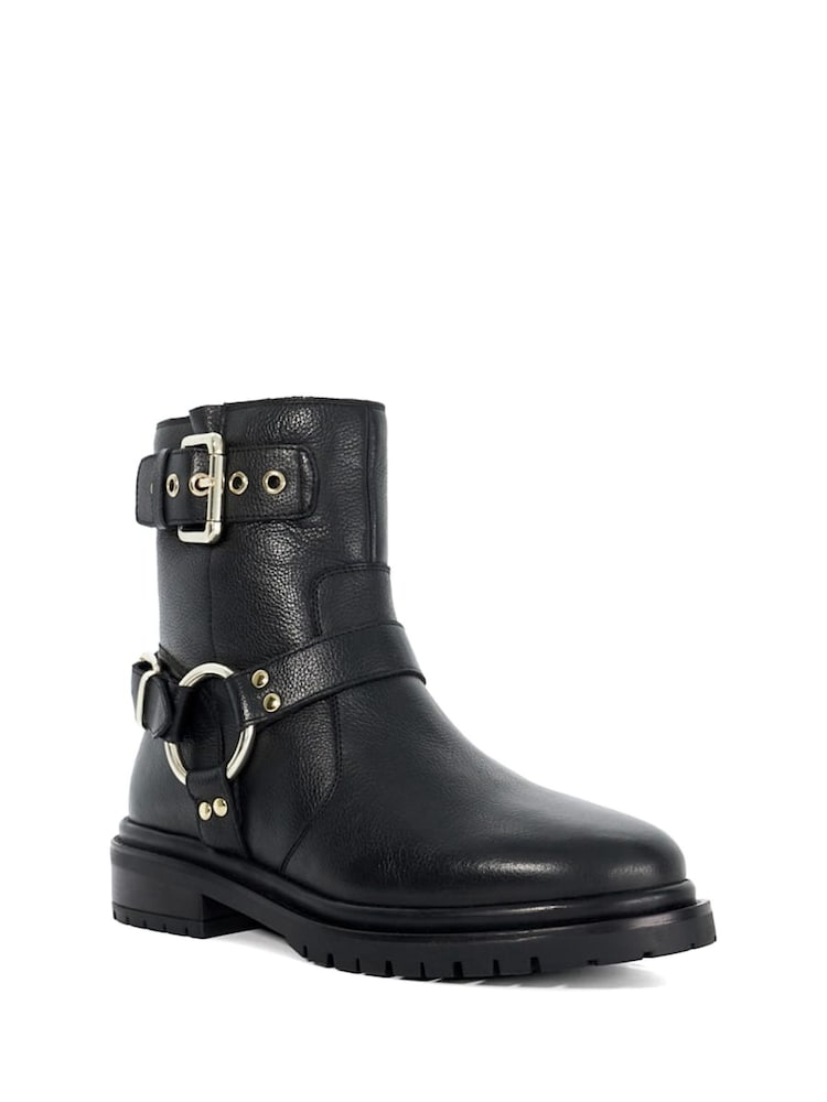 Dune London Panos Low Buckle Chunky Biker Boots - Image 3 of 6