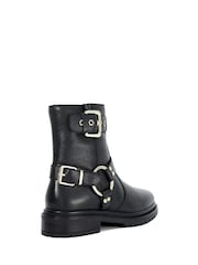 Dune London Panos Low Buckle Chunky Biker Boots - Image 4 of 6