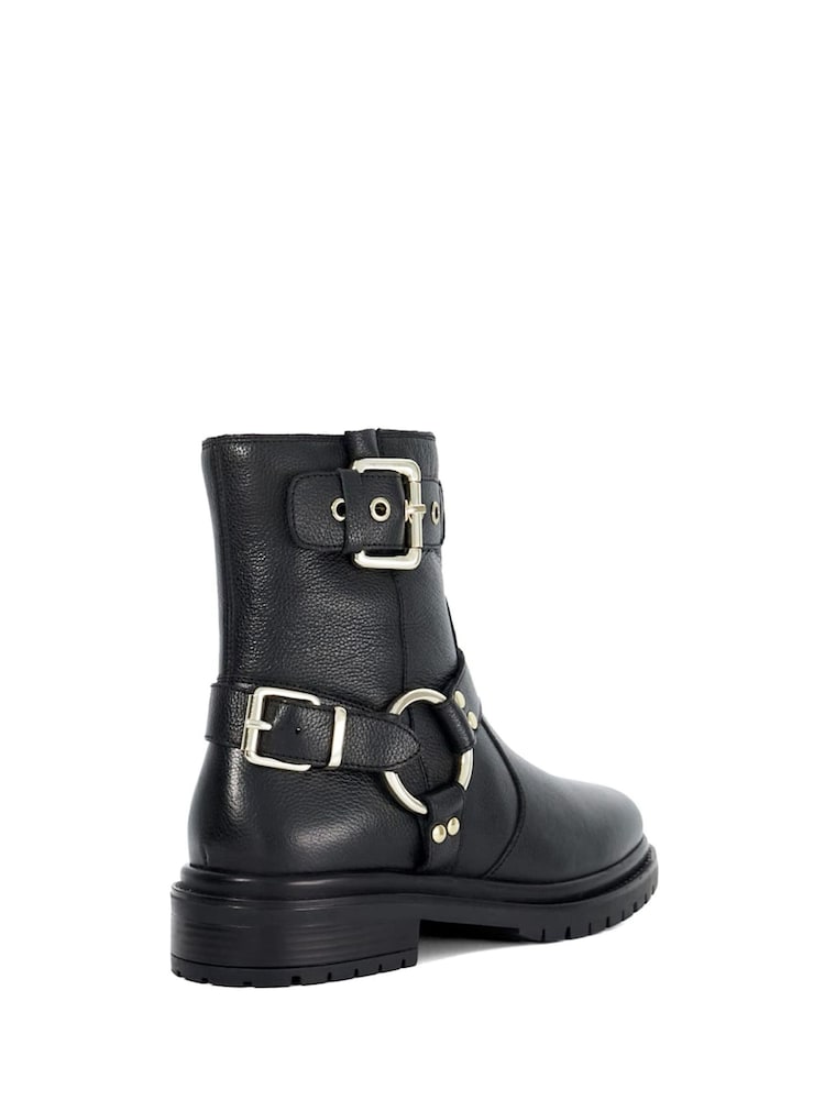 Dune London Panos Low Buckle Chunky Biker Boots - Image 4 of 6