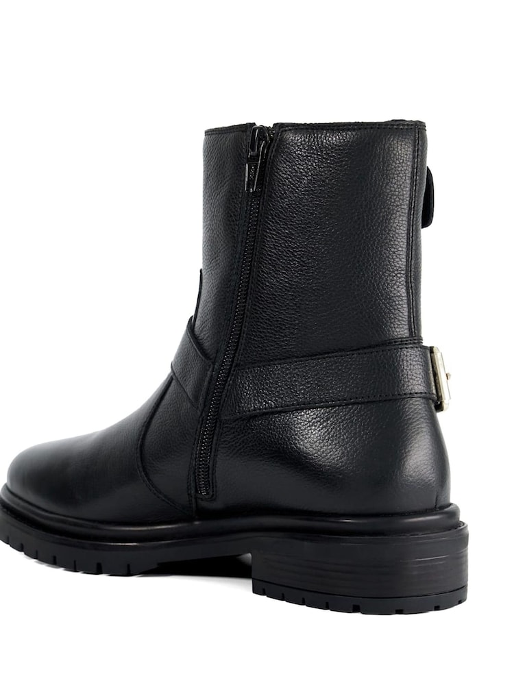 Dune London Panos Low Buckle Chunky Biker Boots - Image 6 of 6