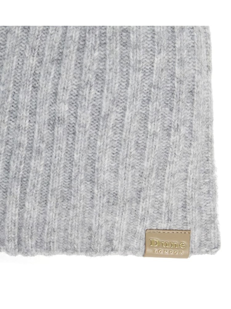 Dune London Grey Follow Premium Blend Winter Beanie - Image 3 of 4