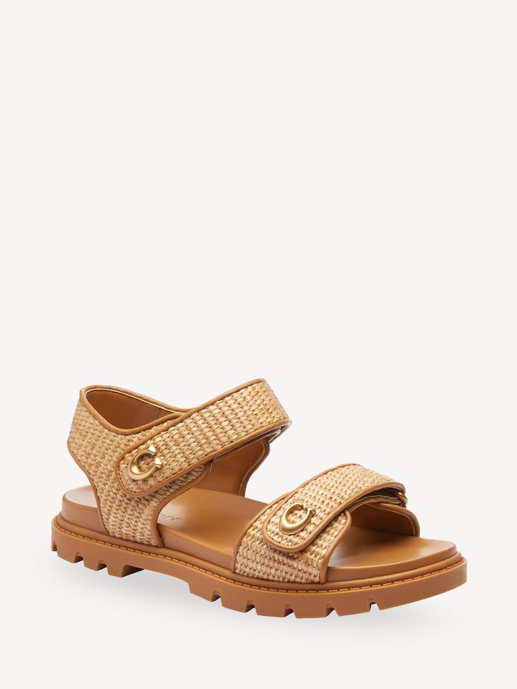 COACH Natural Straw Sandals - Image 2 of 6