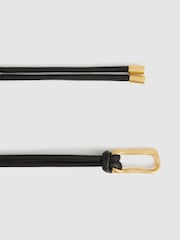 Negro - Reiss Tara Sculpted Buckle Tubular Tie Belt - Imagen 3 de 4