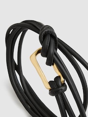 Negro - Reiss Tara Sculpted Buckle Tubular Tie Belt - Imagen 4 de 4