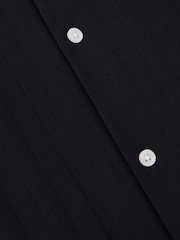 Reiss Navy Sampson Cotton Textured Cuban-Collar Shirt - Image 6 of 6