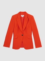 Naranja - Reiss Raine Single Breasted Suit Jacket With Linen - Imagen 2 de 7