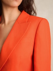 Naranja - Reiss Raine Single Breasted Suit Jacket With Linen - Imagen 4 de 7