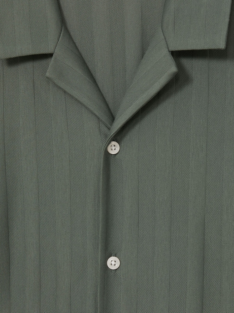 Reiss Sage Sampson Cotton Textured Cuban-Collar Shirt - Image 6 of 6
