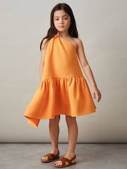 Reiss Orange Railey 9-13 yrs One-Shoulder Tiered Dress - Image 1 of 4