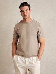 Серо-коричневый - трикотажная футболка с круглым вырезом Reiss Bradley - Image 1 of 6