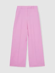 Reiss Pink Raine Wide-Leg Trousers With Linen - Image 2 of 6