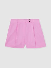 Reiss Pink Raine Tailored Shorts With Linen - Image 2 of 6