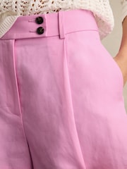 Reiss Pink Raine Tailored Shorts With Linen - Image 3 of 6