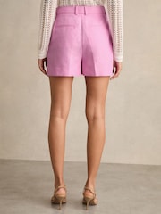 Reiss Pink Raine Tailored Shorts With Linen - Image 5 of 6