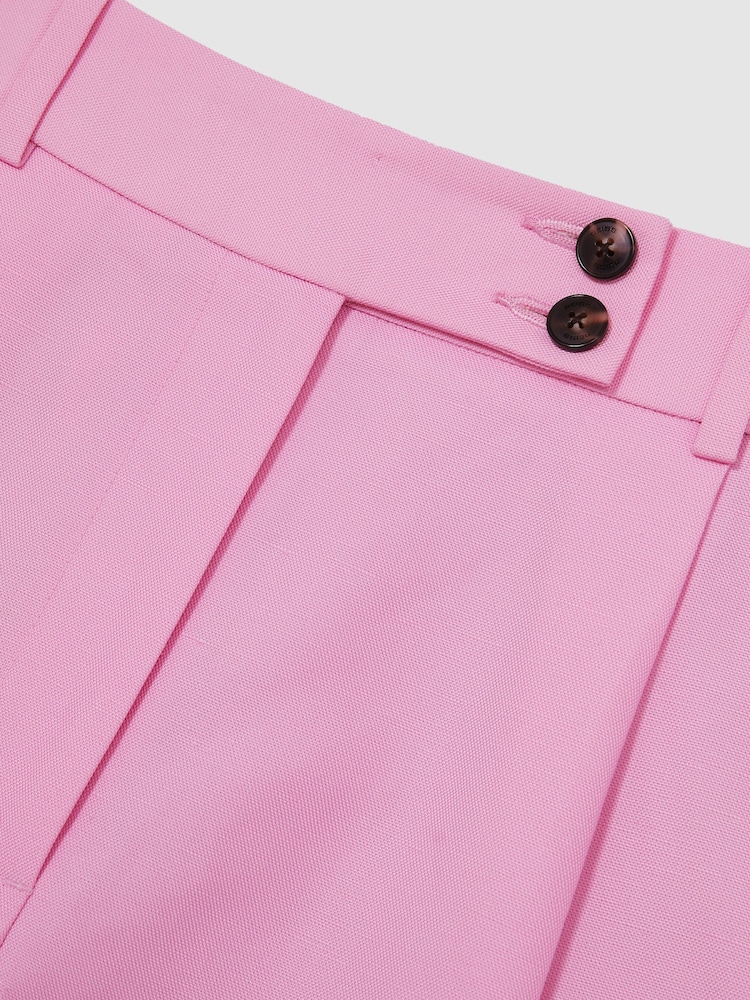 Reiss Pink Raine Tailored Shorts With Linen - Image 6 of 6