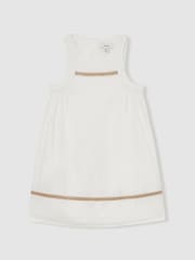 Reiss Ivory Rosie Plaited Trim Sleeveless Dress - Image 2 of 4