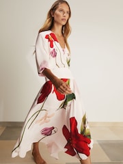 Reiss Ivory Nola Reiss | NYBG Floral-Print Maxi Dress - Image 4 of 7