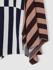 Reiss Multi Nola 4-9 yrs Stripe-Print Handkerchief Dress - Image 4 of 4