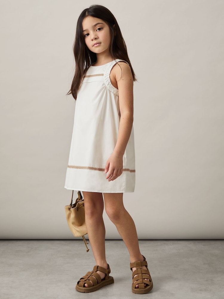 Reiss Rosie Plaited Trim Sleeveless Dress - Imagen 1 de 4