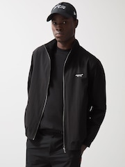 Reiss Black Isaac McLaren F1 Team Tech Funnel-Neck Jacket - Image 1 of 9