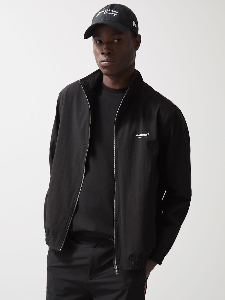 Reiss Black Isaac McLaren F1 Team Tech Funnel-Neck Jacket - Image 1 of 9