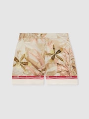 Reiss Santana Reiss | NYBG Satin Floral-Print Shorts - Изображение 2 из 6