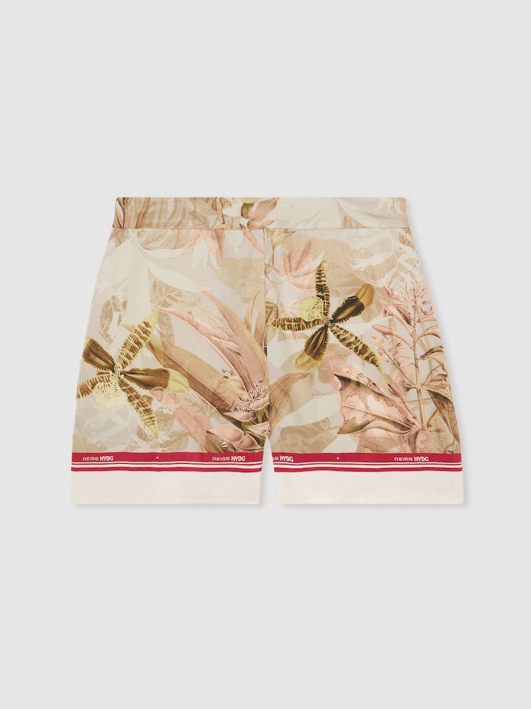 Reiss Santana Reiss | NYBG Satin Floral-Print Shorts - Изображение 2 из 6