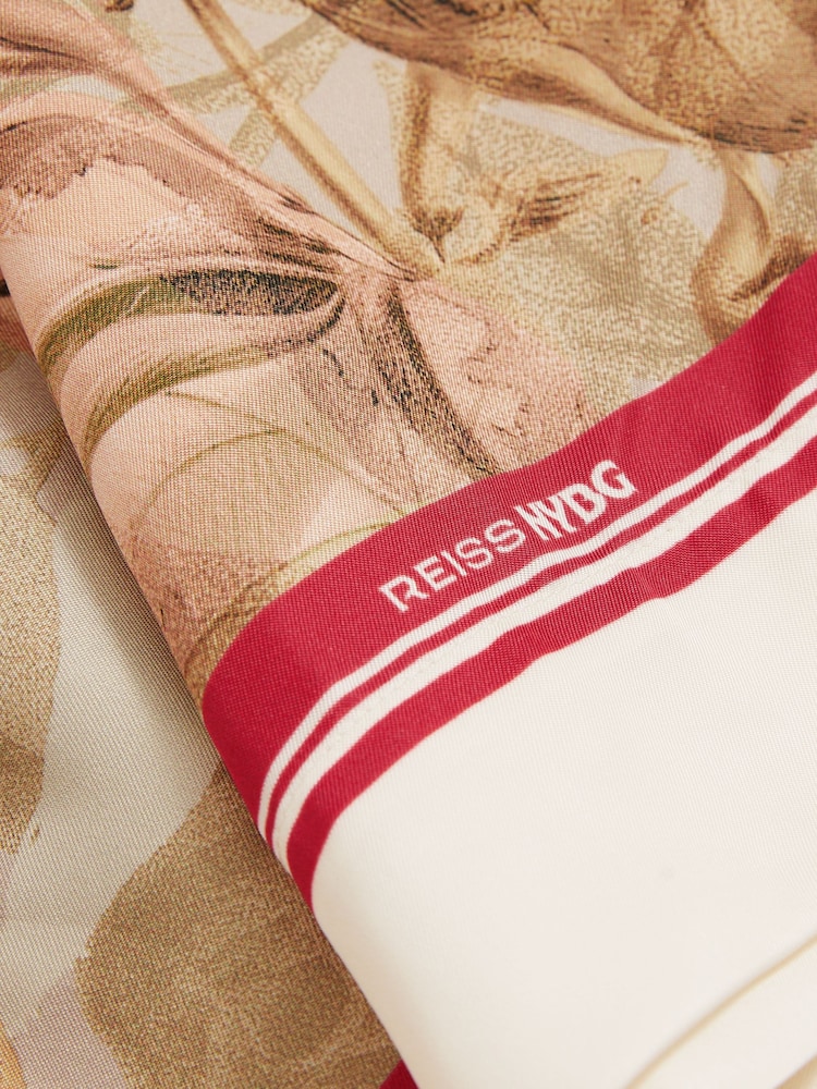 Reiss Santana Reiss | NYBG Satin Floral-Print Shorts - Изображение 6 из 6