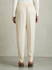 Reiss Cream Eve Petite Tapered Elasticated-Waist Trousers - Image 5 of 6