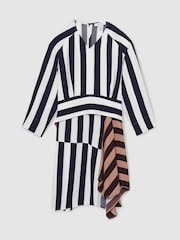 Reiss Multi Nola 9-13 yrs Stripe-Print Handkerchief Dress - Image 2 of 4