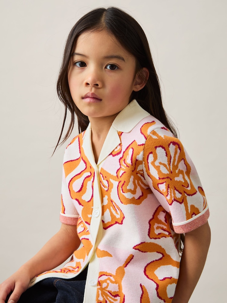 Reiss Sandy Floral Intarsia Knit Top - Imagen 1 de 4