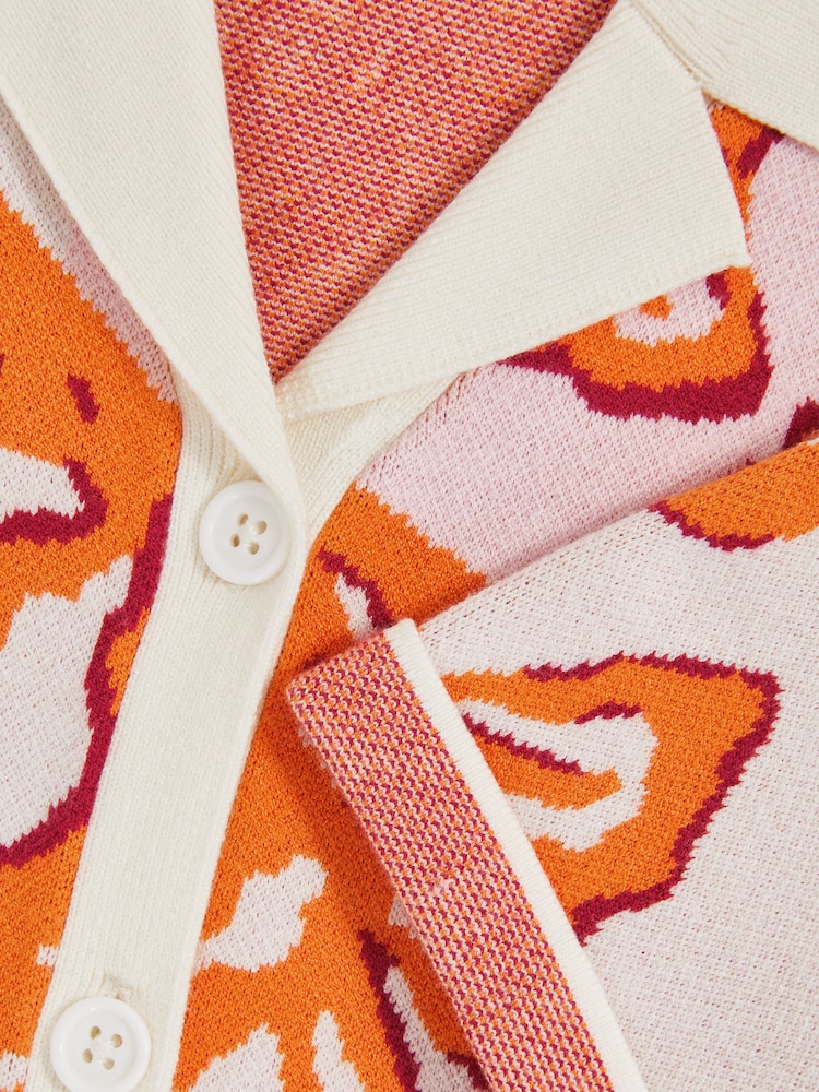 Reiss Pink Sandy 9-13 yrs Floral Intarsia Knit Top - Image 5 of 5