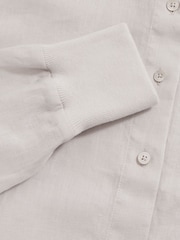 Reiss Soft Grey Regan Reiss | Les 100 Ciels Linen Shirt - Image 5 of 5