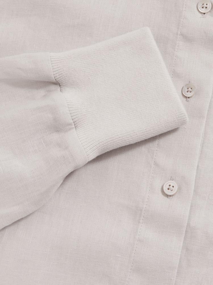 Reiss Soft Grey Regan Reiss | Les 100 Ciels Linen Shirt - Image 5 of 5 Reiss Soft Grey Regan Reiss | Les 100 Ciels Linen Shirt - Image 5 of 5