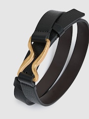 Reiss Black Scarlett Leather Sculpted-Hardware Belt - Image 3 of 4