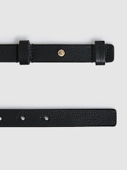 Reiss Black Scarlett Leather Sculpted-Hardware Belt - Image 4 of 4