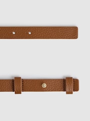 Reiss Tan Scarlett Leather Sculpted-Hardware Belt - Image 3 of 4
